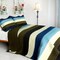 3-Piece Handmade Full/Queen Quilt Set, Reversible, Horizontal Stripes
